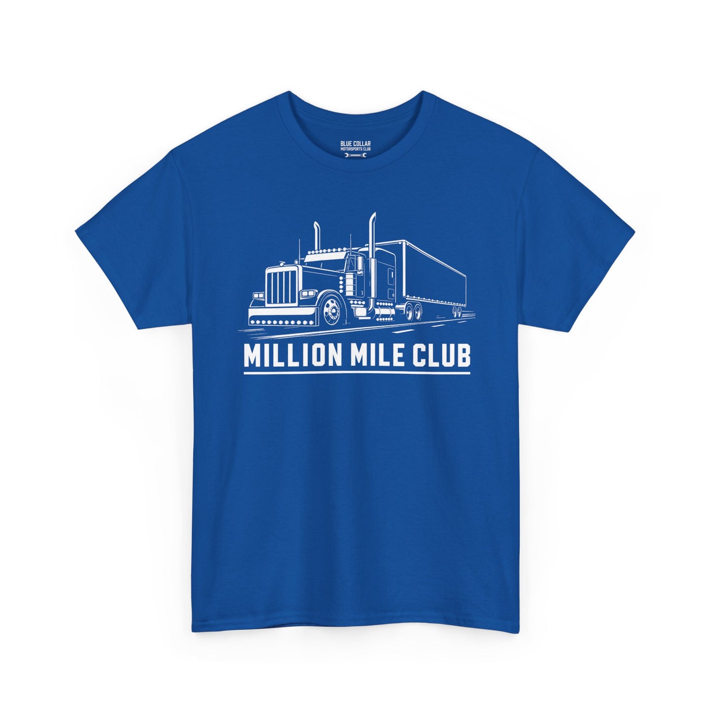 Million Mile Club Trucker Tee — front view, navy