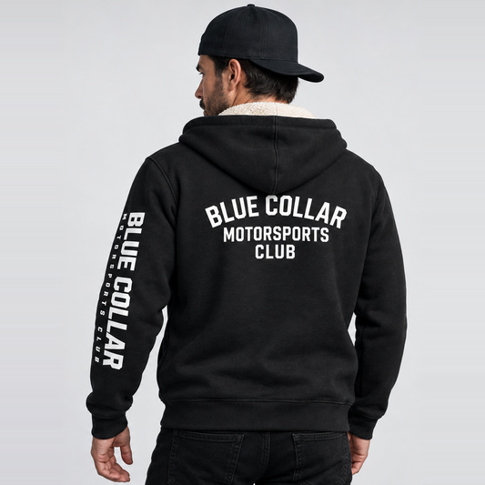 Men's Sherpa-Lined Full-Zip Work Wear Hooded Sweatshirt