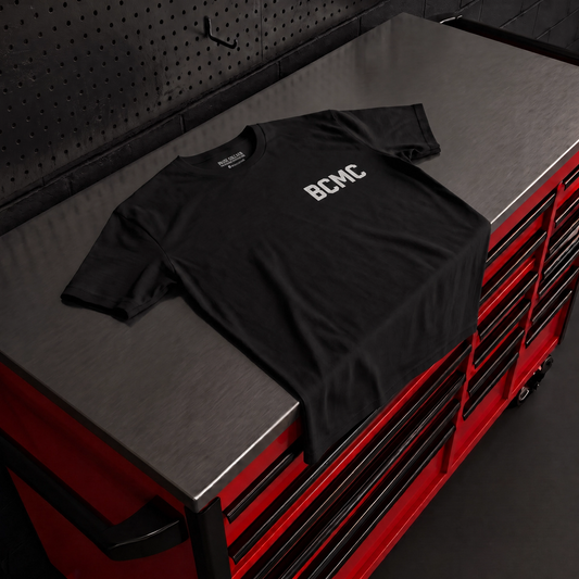 BCMC Tee — front view, black